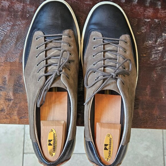 TCG Men's Cooper Leather Sneakers, Black/Gray, Sz 12 - Picture 6 of 16